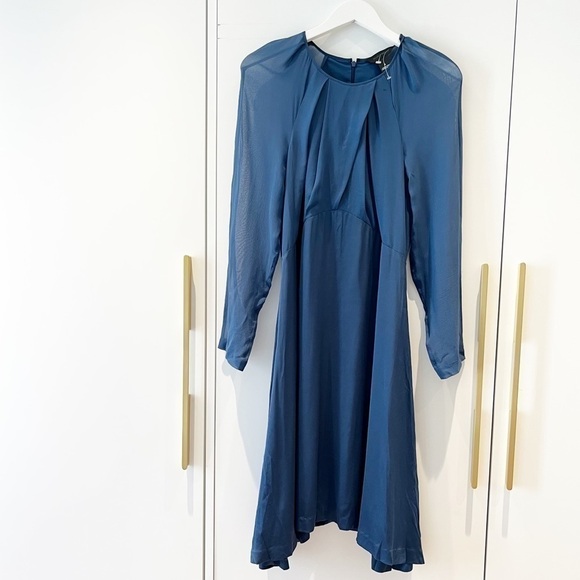 BNWT Club Monaco Rokinsa Fit & Flare Silk Dress - Picture 12 of 15